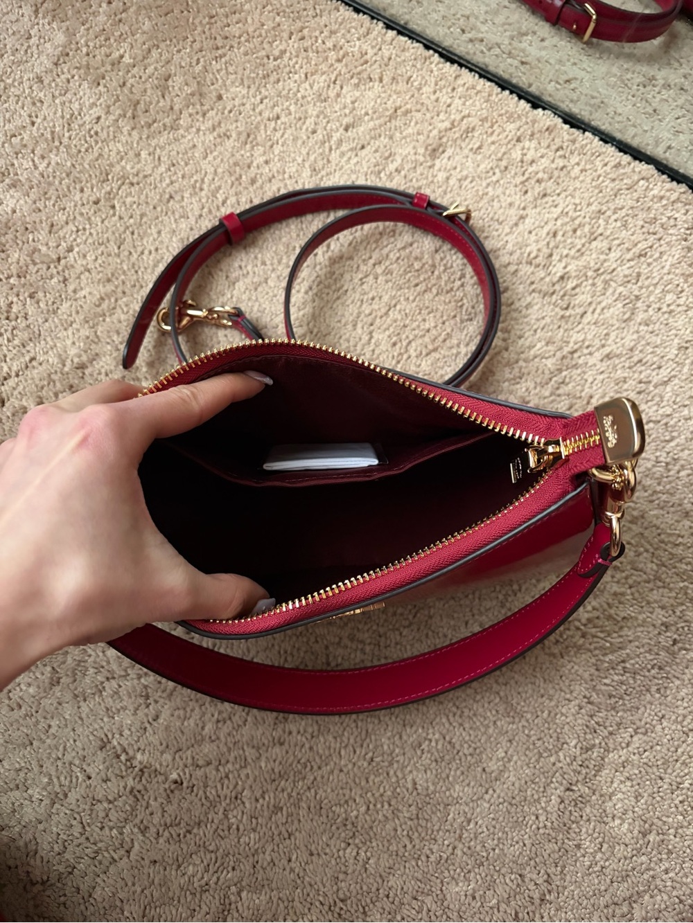 Coach Teri Leather Shoulder Bag - Picture 5 of 6